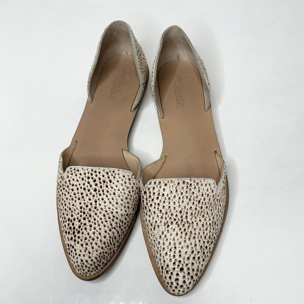 Loeffler Randall Pony Hair Animal Print D'Orsay Flats Size 7.5 - Picture 2 of 12